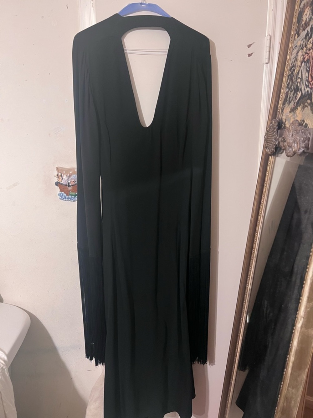 Stella Mcartney backless fringe sleeve dress with matching melt